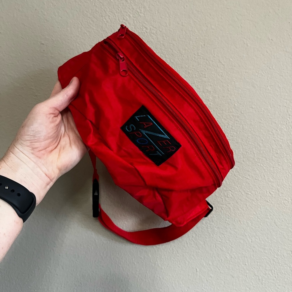 Vintage Y2K Lazer‎ Sport Belt Bag Fanny Pack Rare Red